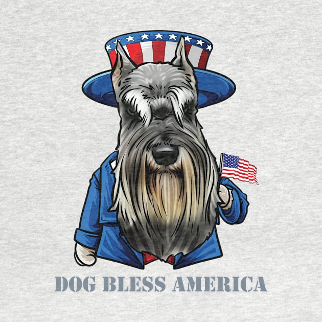 Miniature Schnauzer Dog Bless America by whyitsme